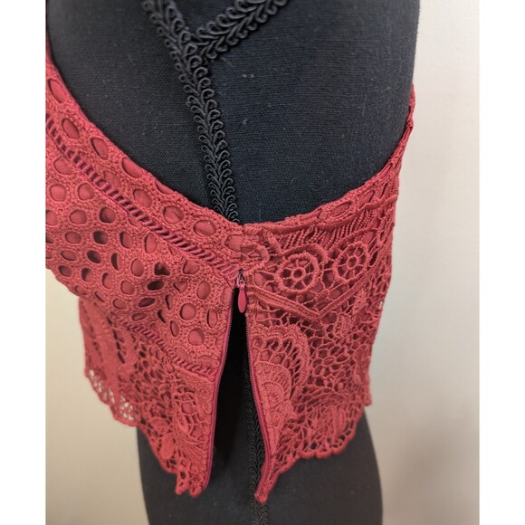Abercrombie & Fitch Crop Top Crochet Bohemian Festival Floral Size Medium - Picture 7 of 10